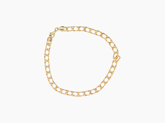 Square Curb Bracelet 18K Yellow Gold: Bold Elegance