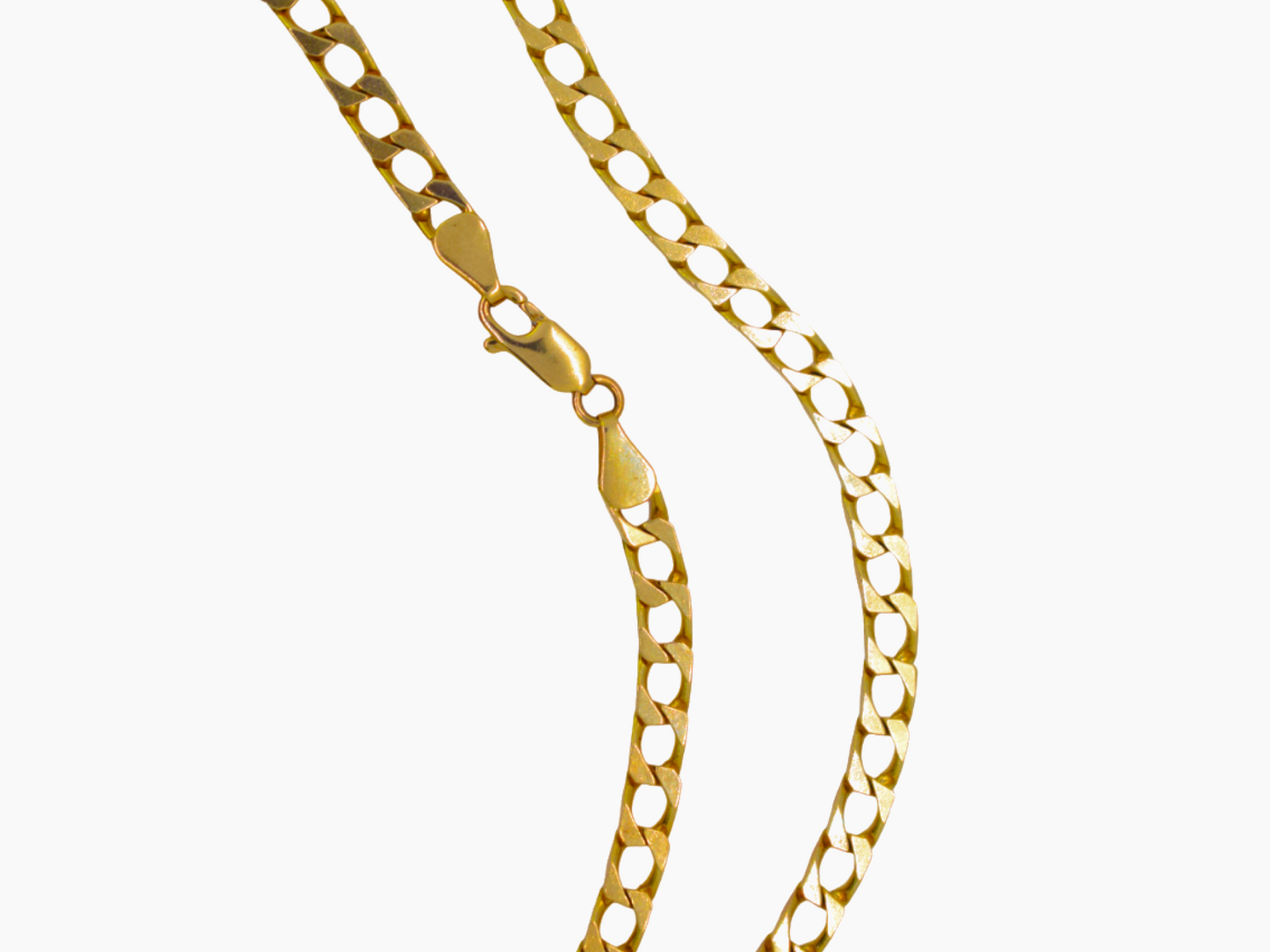 Square Curb Chain: 18K Yellow Gold Brilliance