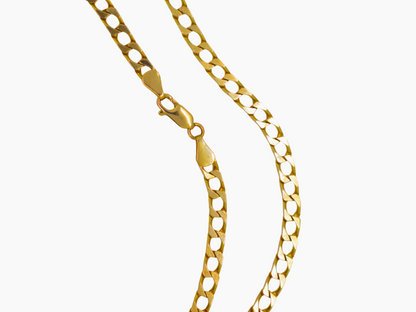 Square Curb Chain: 18K Yellow Gold Brilliance