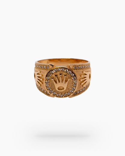 Crown Ring 18K Yellow Gold Men: Majestic Authority