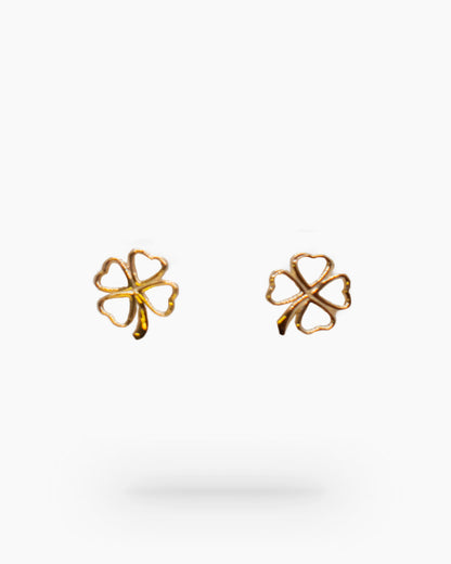 Clover 18K Yellow Gold Earrings: Lucky Glamour