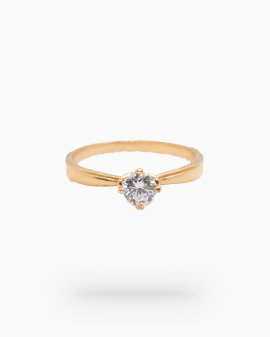 Engagement Ring 18K Yellow Gold Women: Timeless Elegance