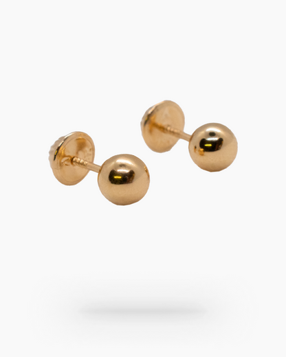 Smooth Ball 18K Yellow Gold Earring: Elegant Simplicity